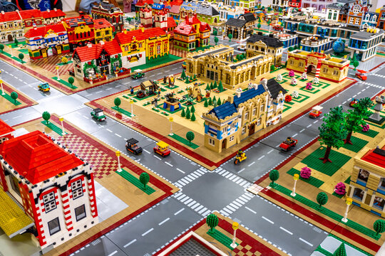 Arad Arad Romania 05 22 2025 Big Lego city expo