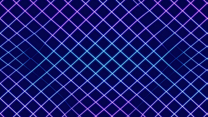 Futuristic 3D Grid Pattern with Neon Lights