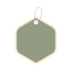 Blank Paper Tag Label. Hanging Price or Gift Tag Vector Illustration