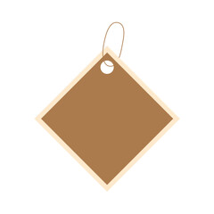 Blank Paper Tag Label. Hanging Price or Gift Tag Vector Illustration