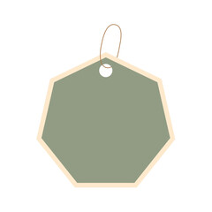 Blank Paper Tag Label. Hanging Price or Gift Tag Vector Illustration