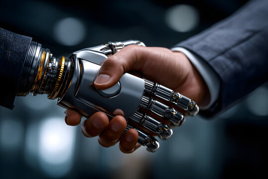 symbolic handshake between robot and human, trust in AI