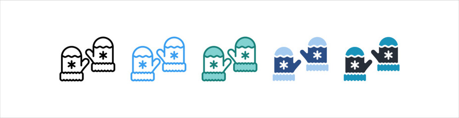 Mittens Icon In Different Style Vector