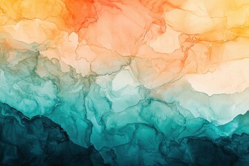 Fototapeta premium Abstract Colorful Waves of Ink Blending in Beautiful Patterns