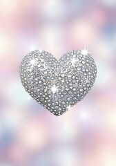 Fototapeta premium Diamond Heart Shimmer AI Generated