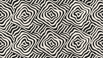 Fototapeta premium Tropical Texture, Seamless Vector with Abstract Island-Inspired Elements