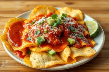 Traditional Mexican Chilaquiles Breakfast