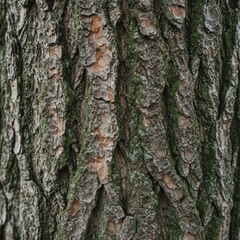 Obraz premium Close-Up of Tree Bark with Moss Texture