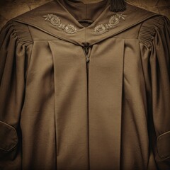 Brown Academic Graduation Gown Detail