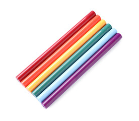 Fototapeta premium Bright twist up eye pencils isolated on white