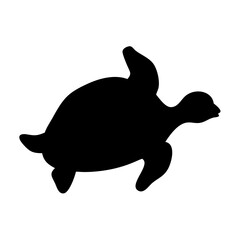 Silhouette of a turtle, vector transparent background