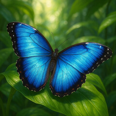 butterfly on a green leaf