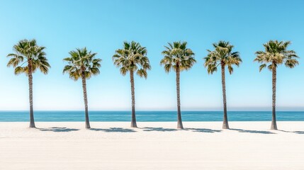 Fototapeta premium Palm trees on pristine beach