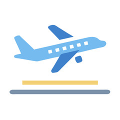 Airplane Takeoff Icon Representing Flight Departure and Air Travel