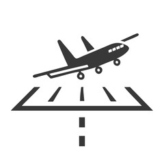 Airplane Takeoff Icon Representing Flight Departure and Air Travel