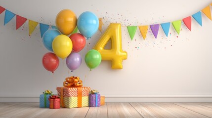 Fourth birthday party celebration scene