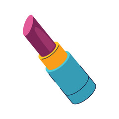 Woman lipstick or lady makeup item. Vector retro face fashion item or cosmetic accessory. Glamour and beauty tube. Lip enhancement or make up icon. Isolated girl element. Femininity and artistry.