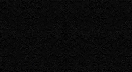 Dark Embossed Damask Seamless Pattern Texture