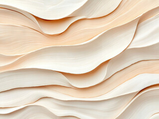 Soft peach and cream wavy layers create seamless, earthy abstract texture, evoking calm and natural elegance