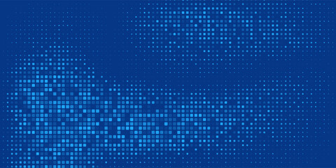 Blue Tech Finance Fintech Background Abstract Pixel Pattern. Abstract Business Tech Science Vector Backdrop.
