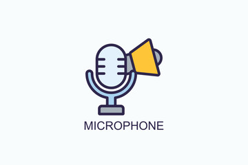 Microphone Icon Or Logo Isolated Vector Illustration