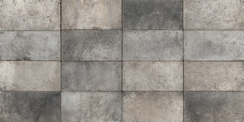 Fototapeta premium Pattern of square concrete pavers in alternating light and dark gray tones 