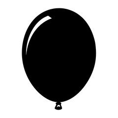 Simple Black Balloon Floating on White Background for Party Decorations or Celebrations