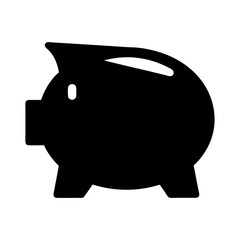 Silhouette of a classic piggy bank, symbol of savings and financial responsibility