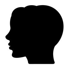 Monochromatic Head Silhouette, side profile, depicting a simple yet effective design element