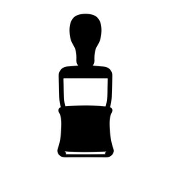Obraz premium Black silhouette of a rubber stamp tool isolated on a white background
