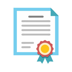 Obraz premium Certificate Document with Ribbon Icon Representing Official Achievement and Award Recognition