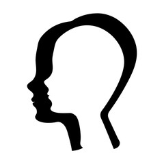 Ambiguous image showing silhouettes of an adult and child facing each other