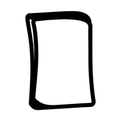 Black Outline of a Rectangular Shape with Rounded Corners Against White