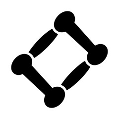 Abstract Square Shape Formed by DumbbellLike Elements in a Minimalist Composition