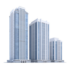 Fototapeta premium Modern City Skylines: Architectural Masterpiece , isolated on white background png