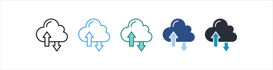 Cloud Computing Icon In Different Style Vector
