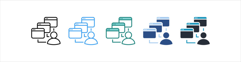 Multitasking Icon In Different Style Vector