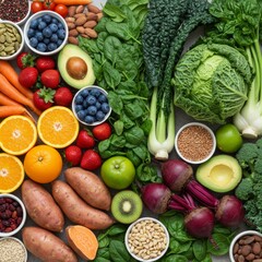 Vibrant Assortment of Fresh Fruits and Vegetables
