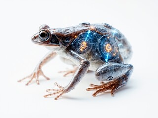 Obraz premium Abstract Frog, 3D X-Ray Spring, White, High Resolution Illustration