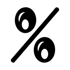 Black and white percentage symbol indicating a discount or reduction in price