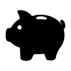 Simple black and white piggy bank silhouette ideal for financial concepts