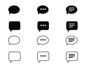 Speech Bubble Icon Set. bubble speech vector icon. chat symbol icon. chat icon set.