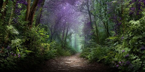 Obraz premium magical forest with a mystical energy from mother nature gaia, 