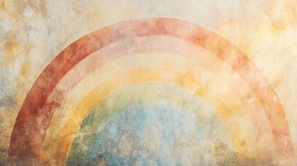 Obraz premium Rainbow painted on textured wall