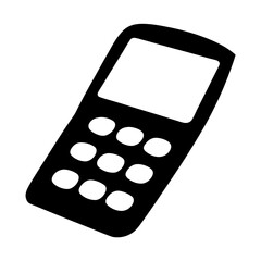 Simplified black and white depiction of a classic keypad mobile phone design