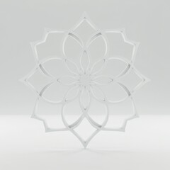 White Geometric Mandala Pattern Design