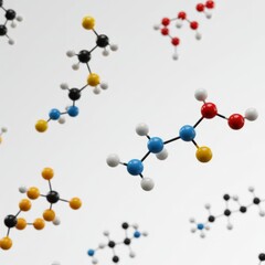 Colorful Molecular Structure 3D Rendering