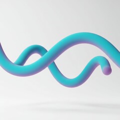 Abstract 3D Rendering of Flowing Blue and Purple Gradient Waves