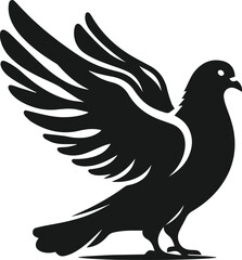Obraz premium Vector pigeon bird silhouette isolated