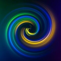 Abstract Swirling Vortex of Blue Green and Yellow